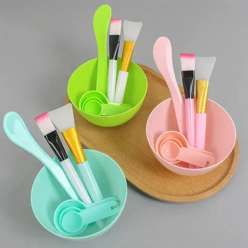 At-home facial routine with skincare tools
